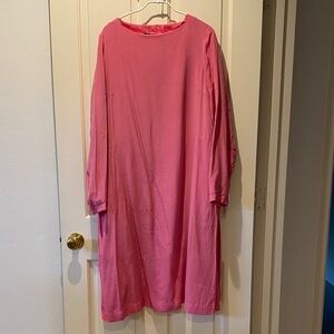 Casey Casey Silk Pink Long Sleeve Dress, sz S